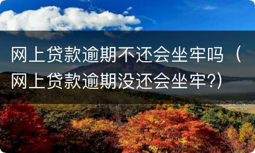 网上贷款逾期不还会坐牢吗（网上贷款逾期没还会坐牢?）