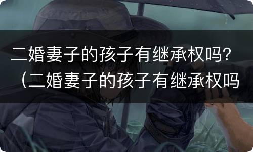 二婚妻子的孩子有继承权吗？（二婚妻子的孩子有继承权吗知乎）