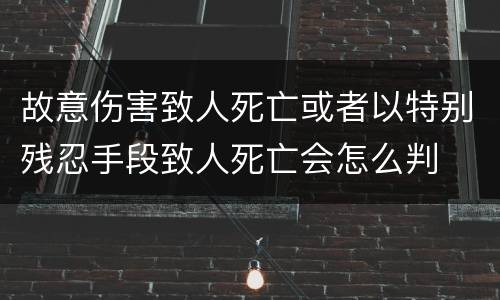 故意伤害致人死亡或者以特别残忍手段致人死亡会怎么判