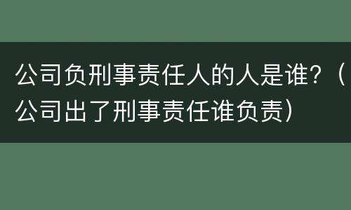 公司负刑事责任人的人是谁?（公司出了刑事责任谁负责）