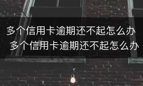 多个信用卡逾期还不起怎么办 多个信用卡逾期还不起怎么办理