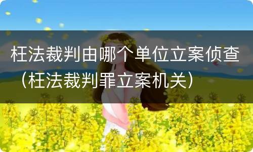 枉法裁判由哪个单位立案侦查（枉法裁判罪立案机关）