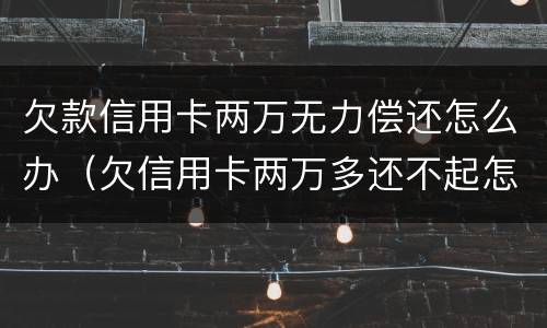 欠款信用卡两万无力偿还怎么办（欠信用卡两万多还不起怎么办）