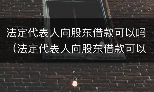 法定代表人向股东借款可以吗（法定代表人向股东借款可以吗怎么办）