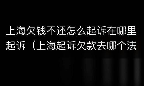 上海欠钱不还怎么起诉在哪里起诉（上海起诉欠款去哪个法院）
