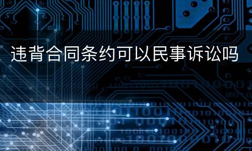 违背合同条约可以民事诉讼吗