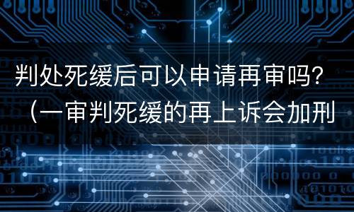 判处死缓后可以申请再审吗？（一审判死缓的再上诉会加刑吗）