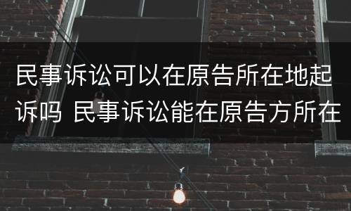 民事诉讼可以在原告所在地起诉吗 民事诉讼能在原告方所在地法院起诉吗?