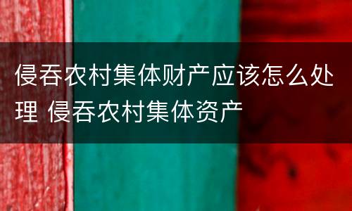 侵吞农村集体财产应该怎么处理 侵吞农村集体资产