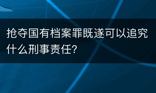 抢夺国有档案罪既遂可以追究什么刑事责任？