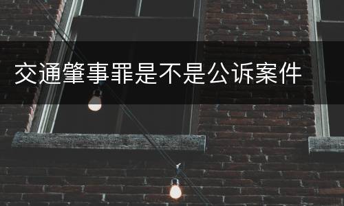 交通肇事罪是不是公诉案件