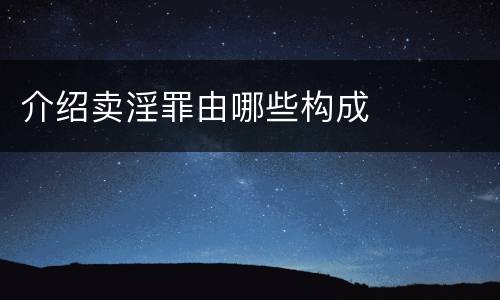介绍卖淫罪由哪些构成
