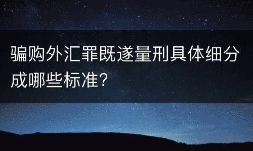 骗购外汇罪既遂量刑具体细分成哪些标准?