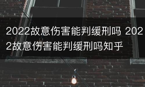 2022故意伤害能判缓刑吗 2022故意伤害能判缓刑吗知乎