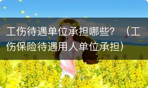 工伤待遇单位承担哪些？（工伤保险待遇用人单位承担）