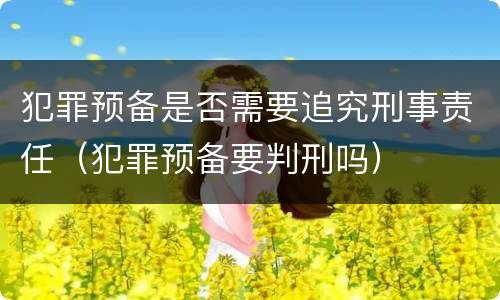 犯罪预备是否需要追究刑事责任（犯罪预备要判刑吗）