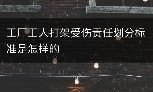 工厂工人打架受伤责任划分标准是怎样的