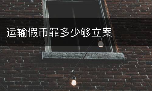运输假币罪多少够立案