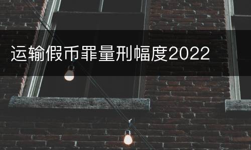 运输假币罪量刑幅度2022