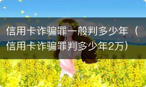 信用卡诈骗罪一般判多少年（信用卡诈骗罪判多少年2万）