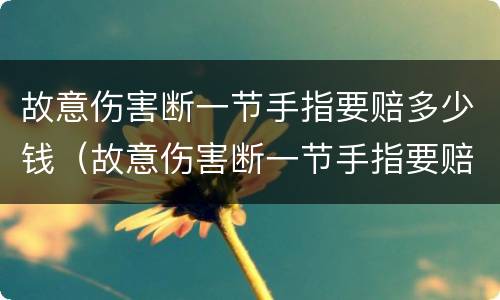 故意伤害断一节手指要赔多少钱（故意伤害断一节手指要赔多少钱呢）