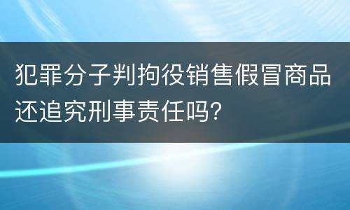 犯罪分子判拘役销售假冒商品还追究刑事责任吗？