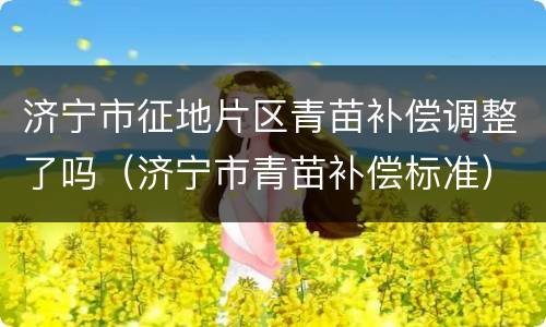 济宁市征地片区青苗补偿调整了吗（济宁市青苗补偿标准）