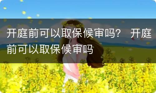 开庭前可以取保候审吗？ 开庭前可以取保候审吗