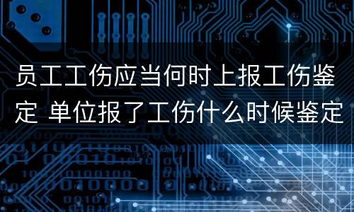 员工工伤应当何时上报工伤鉴定 单位报了工伤什么时候鉴定
