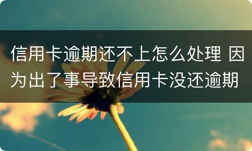 信用卡逾期还不上怎么处理 因为出了事导致信用卡没还逾期严重怎么办