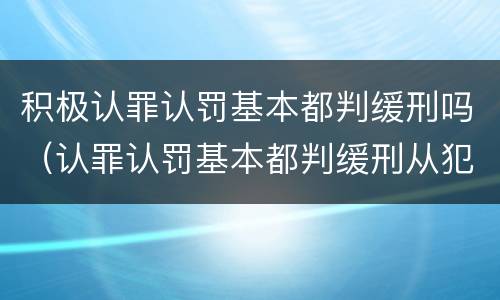 积极认罪认罚基本都判缓刑吗（认罪认罚基本都判缓刑从犯）