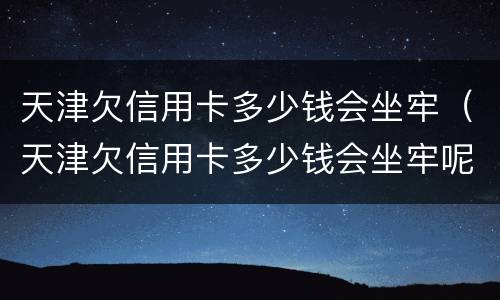 天津欠信用卡多少钱会坐牢（天津欠信用卡多少钱会坐牢呢）