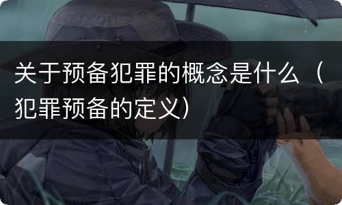 关于预备犯罪的概念是什么（犯罪预备的定义）