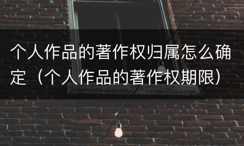 个人作品的著作权归属怎么确定（个人作品的著作权期限）