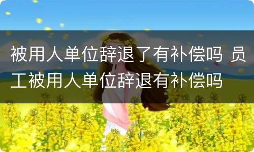 被用人单位辞退了有补偿吗 员工被用人单位辞退有补偿吗