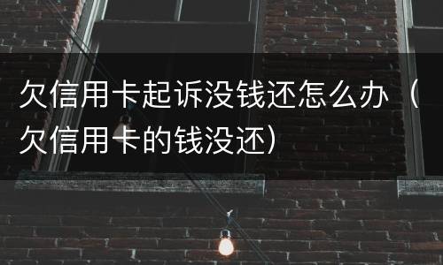 欠信用卡起诉没钱还怎么办（欠信用卡的钱没还）
