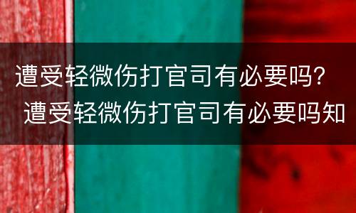 遭受轻微伤打官司有必要吗？ 遭受轻微伤打官司有必要吗知乎