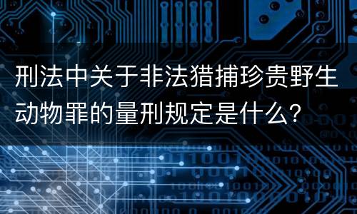 刑法中关于非法猎捕珍贵野生动物罪的量刑规定是什么？