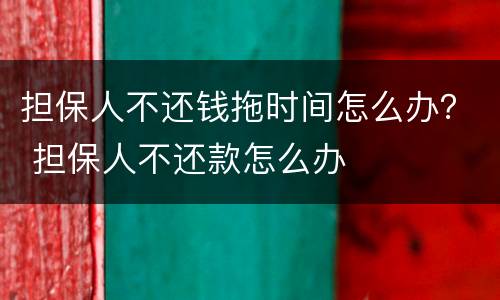 担保人不还钱拖时间怎么办？ 担保人不还款怎么办
