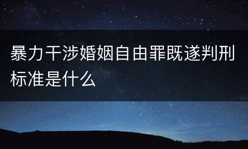 暴力干涉婚姻自由罪既遂判刑标准是什么
