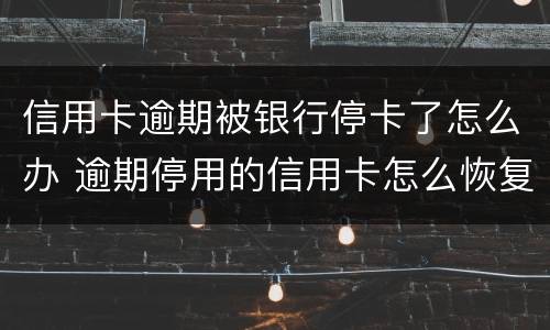 信用卡逾期被银行停卡了怎么办 逾期停用的信用卡怎么恢复