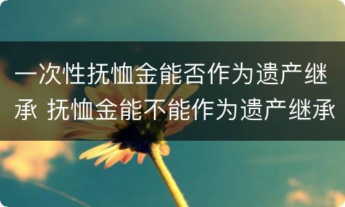 一次性抚恤金能否作为遗产继承 抚恤金能不能作为遗产继承