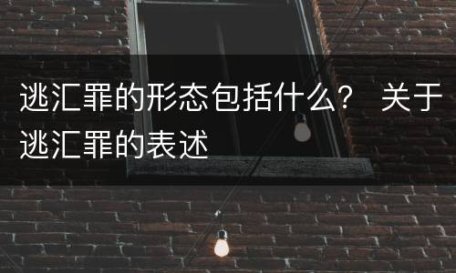 逃汇罪的形态包括什么？ 关于逃汇罪的表述