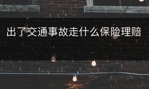 出了交通事故走什么保险理赔