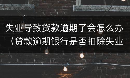 失业导致贷款逾期了会怎么办（贷款逾期银行是否扣除失业金）