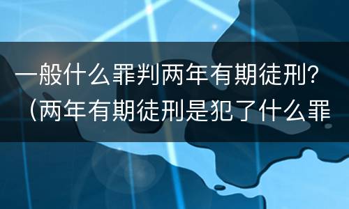 一般什么罪判两年有期徒刑？（两年有期徒刑是犯了什么罪）