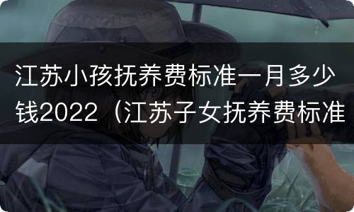 江苏小孩抚养费标准一月多少钱2022（江苏子女抚养费标准）