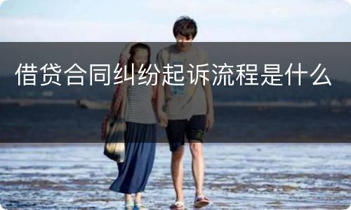 借贷合同纠纷起诉流程是什么