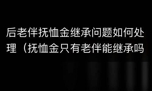 后老伴抚恤金继承问题如何处理（抚恤金只有老伴能继承吗）