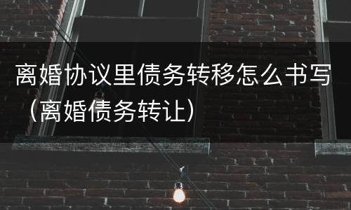 离婚协议里债务转移怎么书写（离婚债务转让）